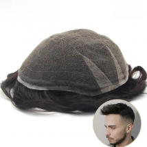 AIR-Lace|Full Swiss Lace Male Hair Prosthesis Men's Wig 80% Ultra soft and Comfortable Favored by North American  Wigs for Men