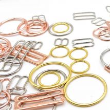 200Pcs/Lot 6mm~25mm Metal Bra Strap Adjust Buckles Underwear Sliders Rings Clips For Lingerie Adjustment DIY Accessories