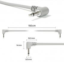 ExcelValley - Cavi patch modulari mono ad angolo retto - Sintetizzatore Eurorack da 3,5 mm 1/8" [Confezione da 13]