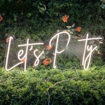 Neon Sign LED Lights Lets Party Wall Decor for Wedding Birthday Bachelorette Engagement Art Decor Trendy  Backdrop Decoration