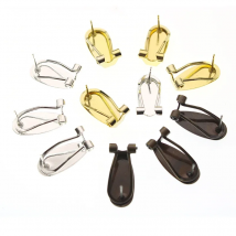 10Pcs 9x20mm Brass Blank Post Earring Studs Base Pins with Ear Clips for women Earrings Findings DIY Jewelry Making Accessories