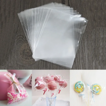 100pcs Clear Transparent Plastic Bags for Candy Lollipop Cookie Packing Candy Food Bag Wedding Party Favor Opp Gift Bag