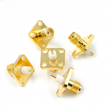 10PCS SMA Female Jack Panel Mount RF Coax Connector Flange Solder Gold plating of copper