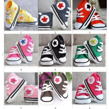 QYFLYXUEQYFLYXUE- 	Baby crochet sneakers first walk shoes kids sport handmade tennis booties cotton 0-12M 10pairs/lot custom