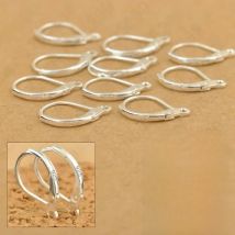100PCS Jewellery Components 925 Sterling Silver Handmade DIY Beadings Findings Earring Hooks Leverback Earwire Fittings