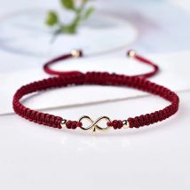 Natural Infinity Symbol Lucky Bead Handmade Red Rope Lucky Bangle Women Men DIY Bracelet Size Adjust Drop Shipping