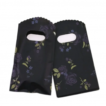 New Design High Quality Wholesale 50pcs/lot 9*15cm Luxury Vintage Small Packaging Gold&Purple Rose Flower Mini Pouches For Gift