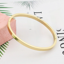 Hot Fashion Stainless Steel Jewelry Oval Bangle for Woman Child Charm Bracelet Party Love Wedding Brand Gift Wholesale