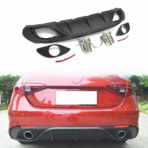 Car Rear Bumper Lip Diffuser Spoiler With Exhaust Tips for Alfa Romeo Giulia Diffuser Only Standard 2016-2019 PP Black Body kits