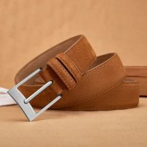 Sude Belt Cowskin Genuine Leather For Man And Lady With Oxford Fabric Strap Genuine Leather Luxury Pin Buckle Blue Gray Belts
