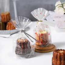 50Pcs/Pack Cute Flat Pocket Baking Biscuit Candy Chocolate Cookies Packaging Bags Gift Decoration Cake Packaging Bag