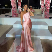 Eightree Pink Strapless Evening Dresses Abendkleider Dubai Pleat Mermaid Party Dresse Saudi Arabia Robes De Soiré Customized