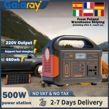 Gaiaray Portable Power Station 500W Solar Generator LiFePo4 Batteries 220V 460Wh Energy Storage Supply for Outdoor Camping RV