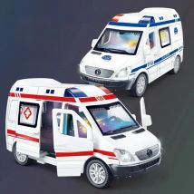 1:32 Mini Alloy Car Diecast Ambulance Fire-Truck Policecar Model Sound And Light Vehicle Simulation Collection Gifts Toys Boys
