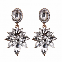 Fashion Dangle Earrings for Women Elegent Evening Dinner Part Wedding Jewelry Luxury Crystal Big Drop Dangle Earrings for Brides