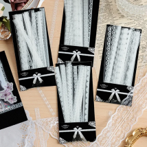 Journamm 30pcs/pack PET Lace Style Decor Stickers Collage Junk Journal DIY Scrapbooking Self Adhesive Creative Craft Stickers