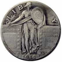 US 1916-1924 Standing Liberty Quarter Silver Plated Copy Coin