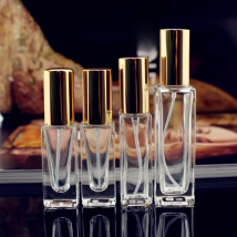 10pcs/lot 6ml 9ml 18ml 30ml Transparent Square Empty Glass  Portable Small Perfume Bottle Pump Spray Empty Refillable