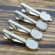 5 PCS/lot 16mm Glass Cabochon DIY Tie 16 MM Tie Clip Base Blank Jewelry Settings Fit Clips Dad Boyfriend Husband