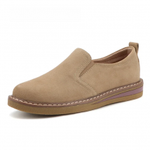 WOIZGIC Women Ladies Mother Female Cow Suede Genuine Leather Shoes Flats Loafers Slip On Pigskin British Korean ZDRS-978