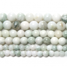 New Arrival White and Green Jade Gem Beads 15" Strand 6 8 10mm Pick Size For Jewelry Making