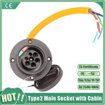 EV-Ladesteckdose Typ2, 32 A, einzelne dreiphasige IEC 62196-2-Steckdose, IP54, wasserdichter Schutz
