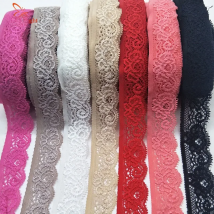 ChengBright 10 Yards High Quality Stretch Elastic Lace Ribbon Lace Trim Fabric Embroidered Lace Trimmings for Sewing Lace Fabric