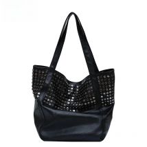 New Arrival Fashion Women's Korean Version Of The Artificial Leather Rivet Chain Foldable Shoulder Bag Messenger Bag Large