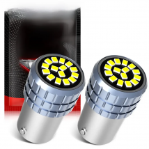 2Pcs 1156 BA15S BAU15S P21W PY21W BAY15D LED Bulb 1157 P21 5W R5W 15SMD 2016 Car Turn Signal Reverse Light 12V White 6000K