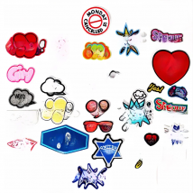 POW WOW OMG COOL DIY Iron On Patch for Clothing Embroidered Sewing Applique Sew-On Patches