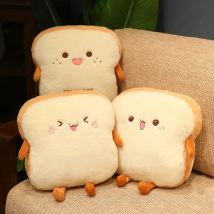 Plush Bread Pillow Cute Simulation Food Toast Soft Doll Warm Hand Pillow Cushion Home Decoration Kids Toys Birthday Gift
