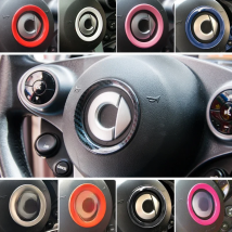Steering Wheel Center Cap Decoration Ring Car Stickers For Mercedes Smart 453 Fortwo Forfour Interior Accessories