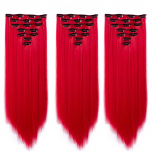 Set Hair Clip In Hair Extensions With Clips Hairpieces Synthetic Extension False/Fake Hair Blonde Eunice Hair Long Hair Pieces