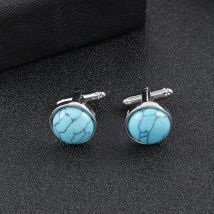 New Arrival  Blue Stone Galaxy Mens Cufflinks Women Suit Cuff Links Sleeve Button Jewelry Accessories