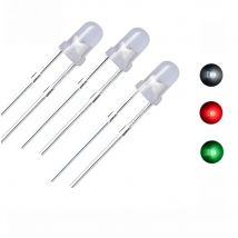 50/100pcs 3mm Fog Diffused LED Diode Light Emitting Diodes Kit Multicolor White/Green/Red/Blue/Yellow