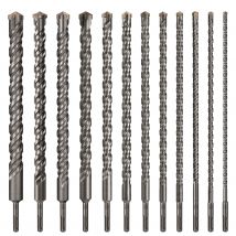 1Pc Calcestruzzo SDS Plus 8-30mm bit Croce Cutter testa doppio coclea Martello 400mm Muro Blocco di mattoni Martello elettrico Punta per muratura