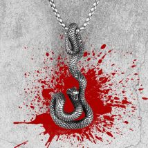 Viper Snake Animal Stainless Steel Men Necklaces Pendants Chain Unique for Boyfriend Male Jewelry Creativity Gift Wholesale