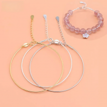 Genuine Real Pure Solid 925 Sterling Silver Bracelet Bangles Women Beads Hand Band DIY Jewelry Findings Beading Thread Bangle