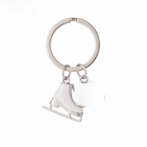 Enamel Luxury Keychain Skate Shoe Initial Key Chain Ring White Ice Skating Shoes Sports Gift For Woman Men Family Kid Jewelry