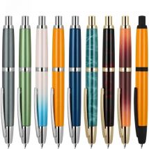 JINHAO 10 Press Fountain Pen Retractable EF/F Nib Metal with Clip Writing Ink Pen Converter School Supplies Stationery PK A1 A2
