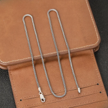 BOCAI S925 Sterling Silver Necklace for Men Women Fashion Snake Bone 1.5mm 2.0mm 3.0mm Horsewhip-chain Jewelry Wholesale