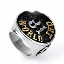 Stainless steel men's rings wholesale punk titanium steel ring Sport Numbers