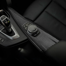 AIRSPEED for BMW F30 F31 F32 F34 F36 M3 F80 Real Carbon Fiber Car Multimedia Knob Button Panel Cover Sticker Interior Trim