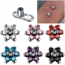 1PC Titanium Microdermal Piercing Flower Skin Diver Implants Dermal Anchor Top  16G Sexy Medusa Piercing Hide in Surface Jewelry