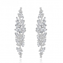 LUOTEEMI Fashion Drop Earrings For Women Trendy Korean CZ Long Dangle Earrings for Teens Unusual Wedding Accessories for Bridal