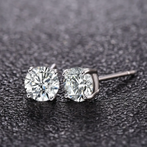 New Fine 925 Sterling silver diamond stud earrings for women fashion Charms party wedding classic jewelry Holiday gifts