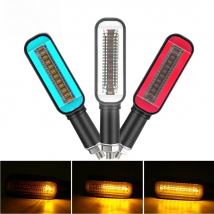 1Pc Turn Signal LED Light Motorcycle Stop Signal DRL Flowing Water Flashing 2 in 1 Blinker Tail Accessory Lamps