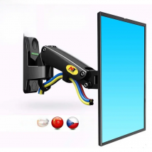 NB F120 17-27" Gas Spring Full Motion TV Wall Mount bracket LCD Monitor stand Aluminum Arm Bracket Silver 360 rotate