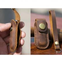 1PCS Hand-Stitched 58mm 84mm 91mm 111mm Knives Bag Case Crazy Horse Leather Cover Scabbard for Army Pocket Knife Folding Tool