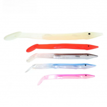 10pcs Saltwater Fishing Small Eel Lure Bait  Soft Platic Fish Lure with Eye for Sabiki Rig Lumo White Green Red Blue Color